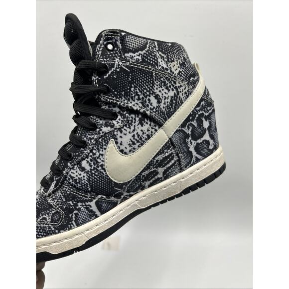Nike Dunk Sky Hi High Print Hidden Wedge Heel Snake Skin Pure Platinum Size 6.5 - Picture 6 of 8